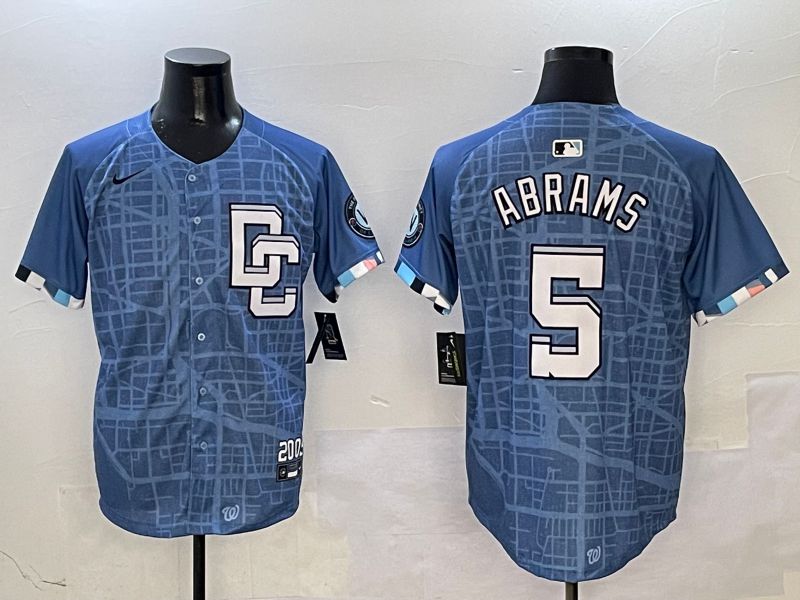 Men Washington Nationals #5 Abrams Blue Joint Name Nike 2025 MLB Jersey style 1->washington nationals->MLB Jersey